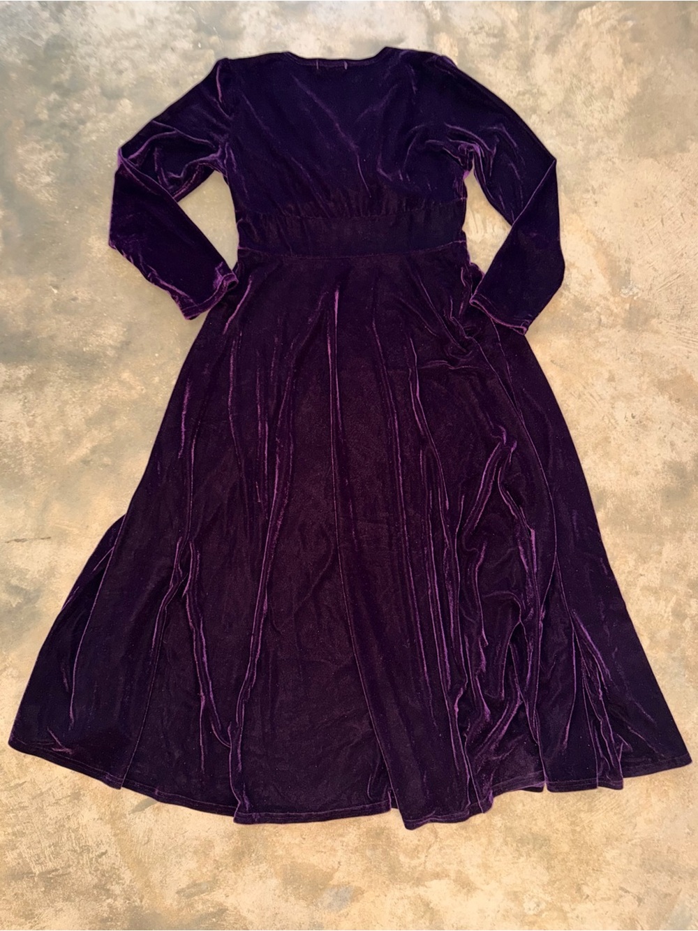 Urban CoCo XL Purple Velvet Maxi Dress Long Sleeve Wrap Holiday Formal NWT Glam - Picture 5 of 12